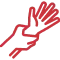 Abstract digital graphic with interconnected red nodes and lines on a dark background.