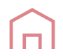 Icon of a red house with a smaller house inside, on a transparent background.